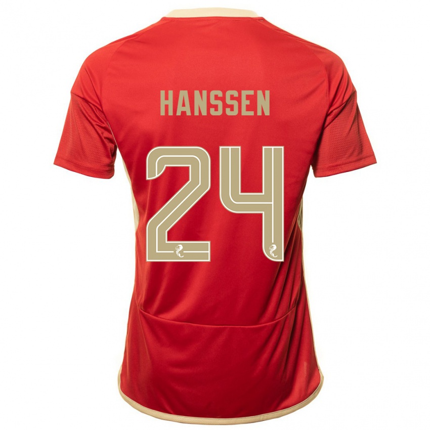 Kinderen Nadine Hanssen #24 Rood Thuisshirt Thuistenue 2023/24 T-Shirt België