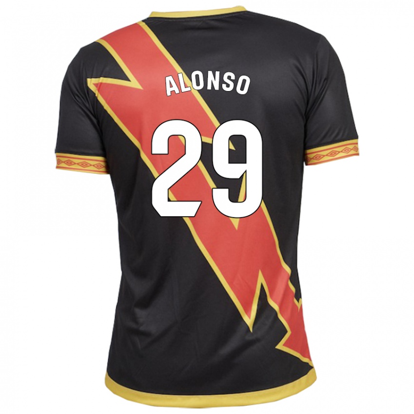 Kinderen Sergio Alonso #29 Zwart Uitshirt Uittenue 2023/24 T-Shirt België