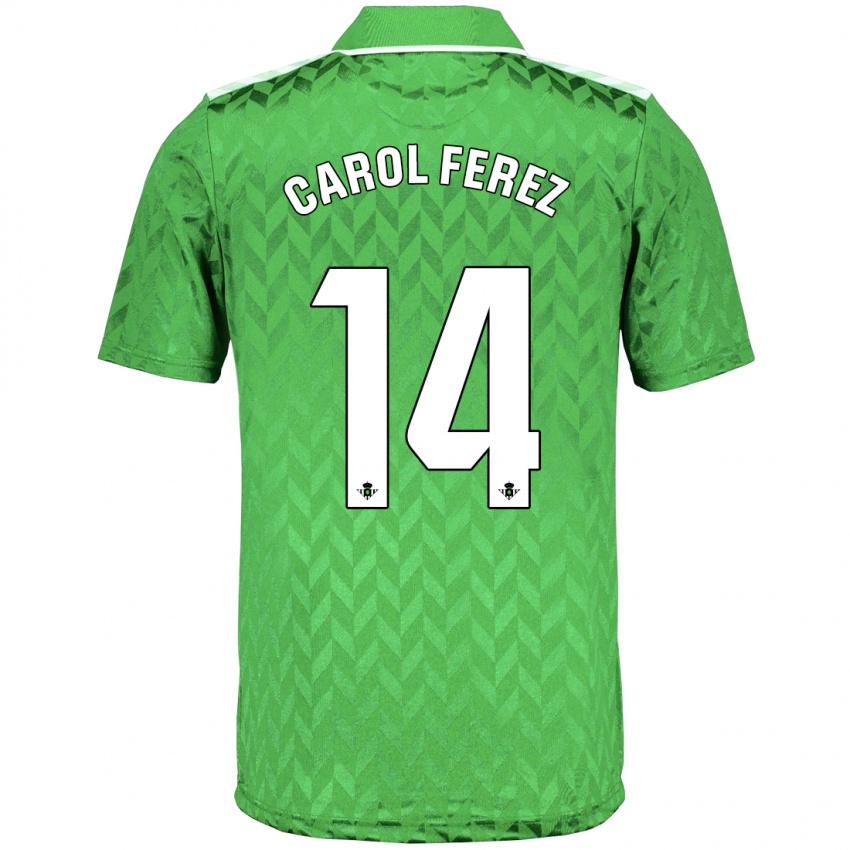 Enfant Maillot Carolina Férez Méndez #14 Vert Tenues Extérieur 2023/24 T-Shirt Belgique