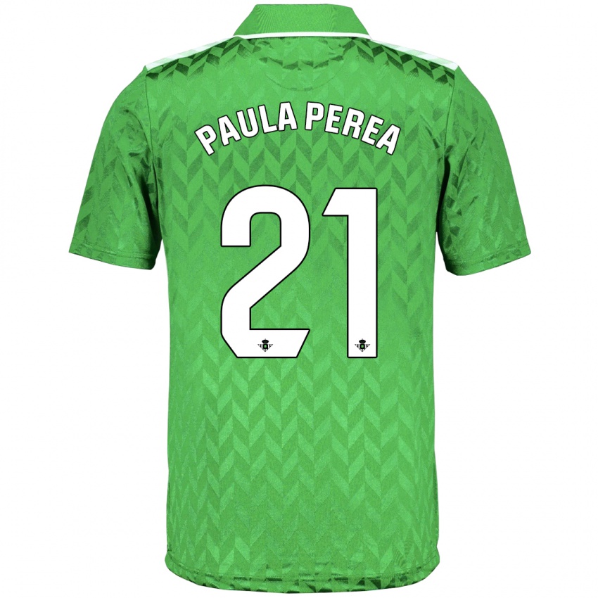 Enfant Maillot Paula Perea Ramírez #21 Vert Tenues Extérieur 2023/24 T-Shirt Belgique
