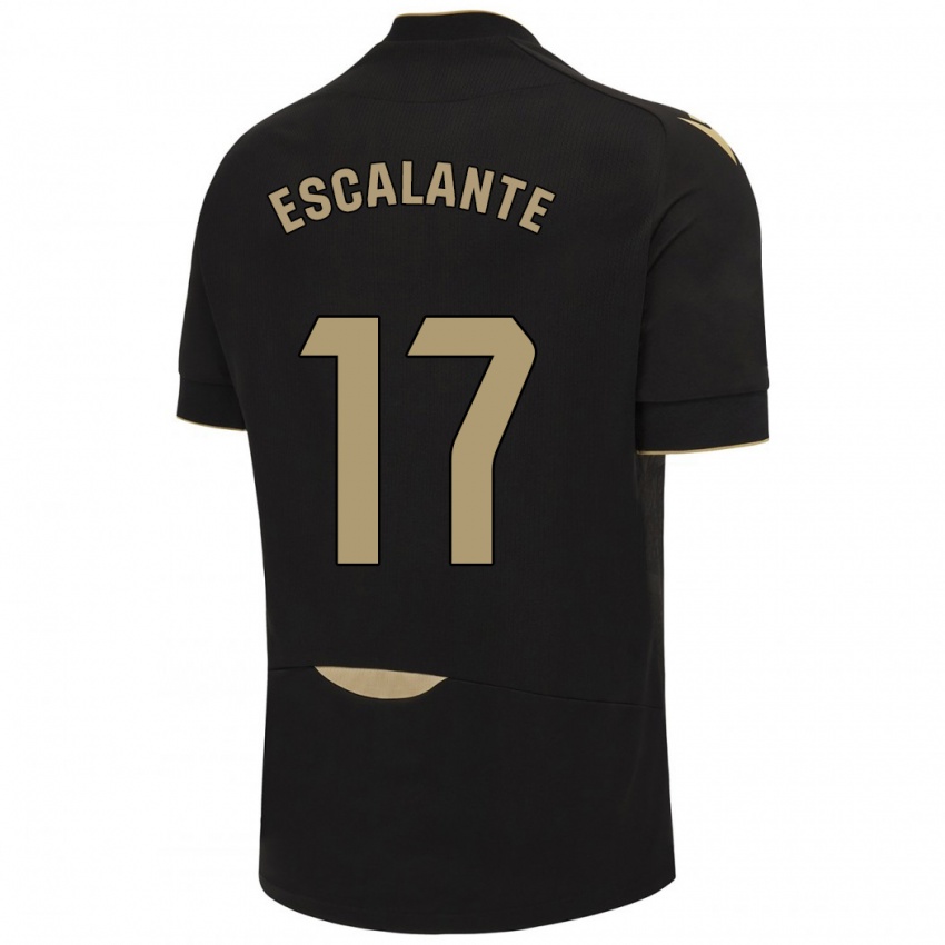 Kinderen Gonzalo Escalante #17 Zwart Uitshirt Uittenue 2023/24 T-Shirt België