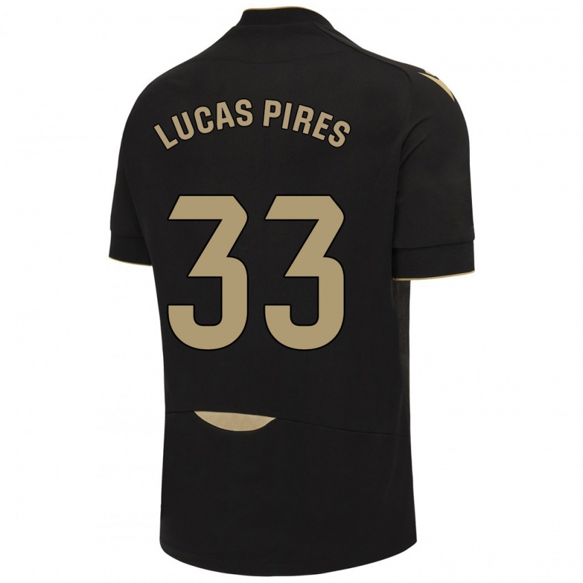 Kinderen Lucas Pires #33 Zwart Uitshirt Uittenue 2023/24 T-Shirt België