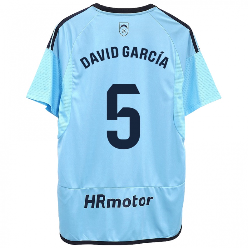 Kinderen David García #5 Blauw Uitshirt Uittenue 2023/24 T-Shirt België