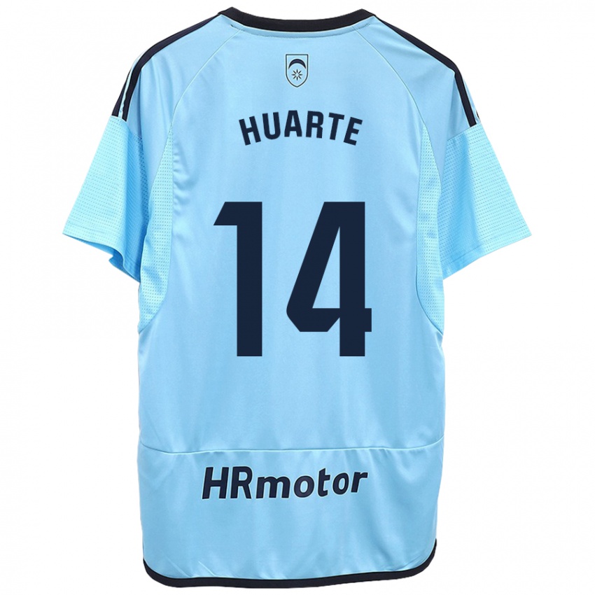 Kinderen Xabi Huarte #14 Blauw Uitshirt Uittenue 2023/24 T-Shirt België