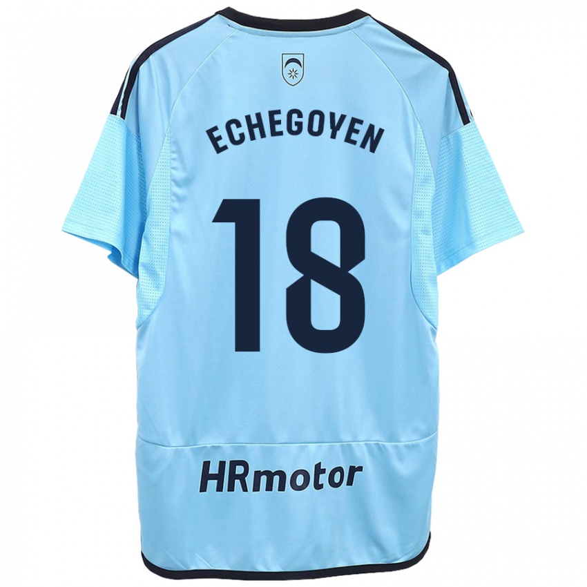 Kinderen Mauro Echegoyen #18 Blauw Uitshirt Uittenue 2023/24 T-Shirt België