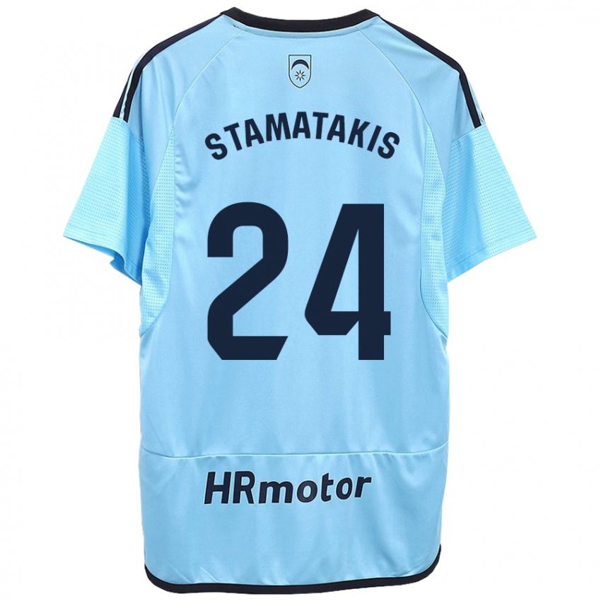 Kinderen Dimitrios Stamatakis #24 Blauw Uitshirt Uittenue 2023/24 T-Shirt België