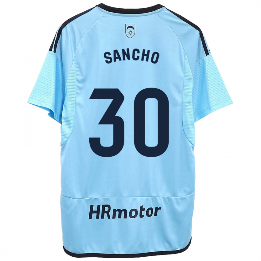 Kinderen Dani Sancho #30 Blauw Uitshirt Uittenue 2023/24 T-Shirt België