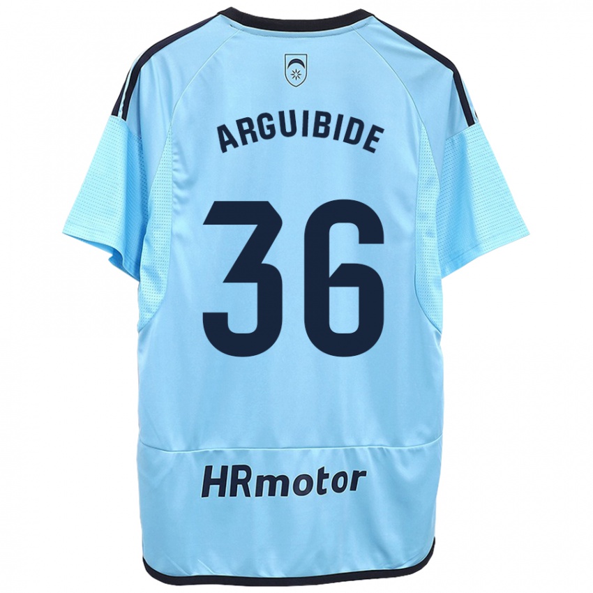 Kinderen Iñigo Arguibide #36 Blauw Uitshirt Uittenue 2023/24 T-Shirt België