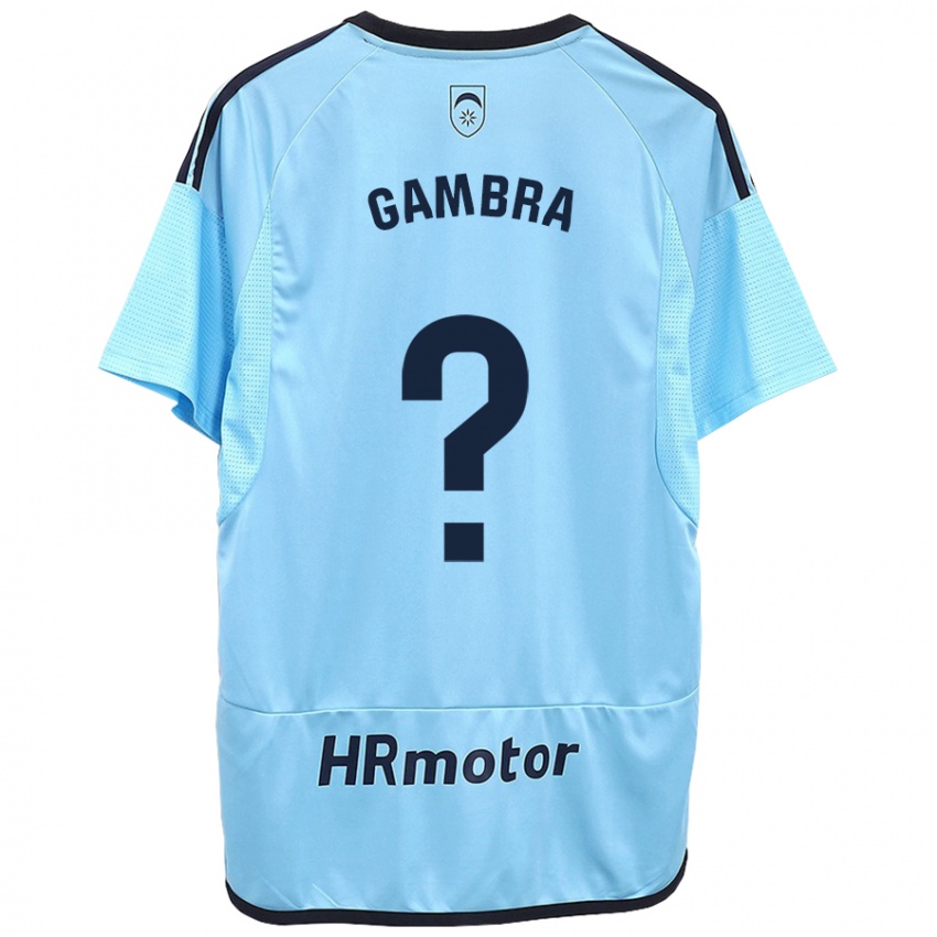 Kinderen Javi Gambra #0 Blauw Uitshirt Uittenue 2023/24 T-Shirt België