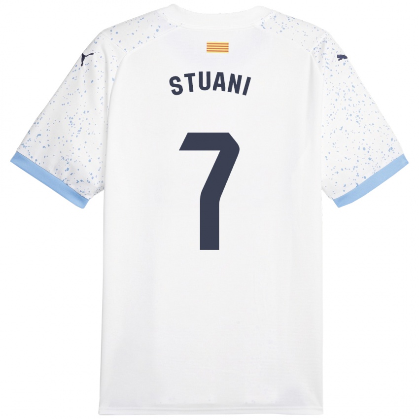 Kinderen Cristhian Stuani #7 Wit Uitshirt Uittenue 2023/24 T-Shirt België