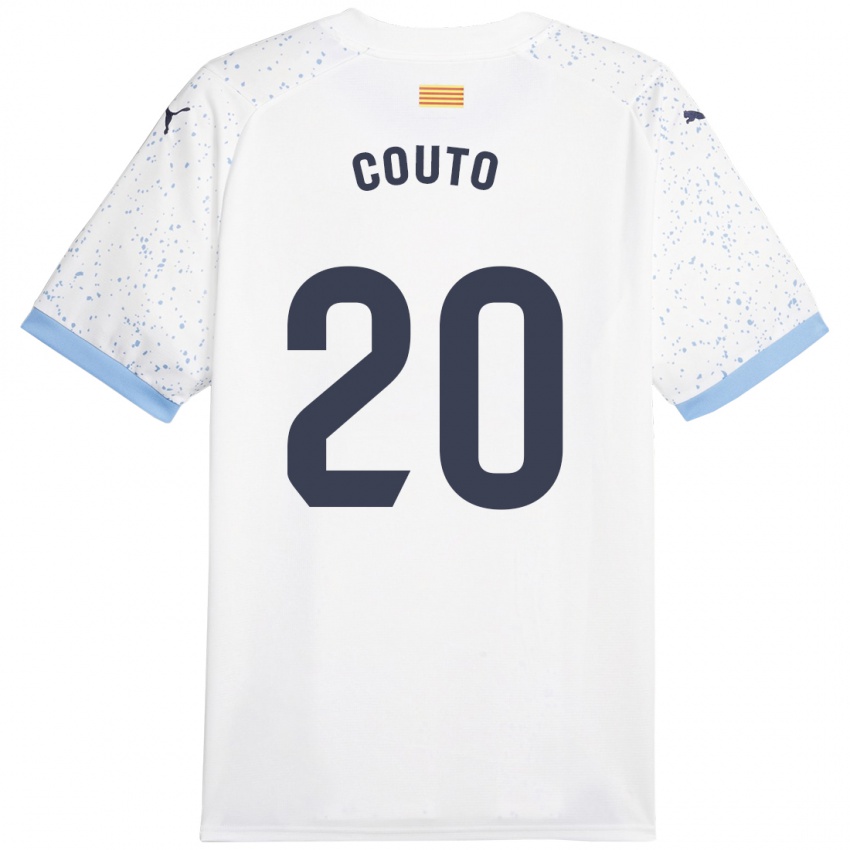 Kinderen Yan Couto #20 Wit Uitshirt Uittenue 2023/24 T-Shirt België