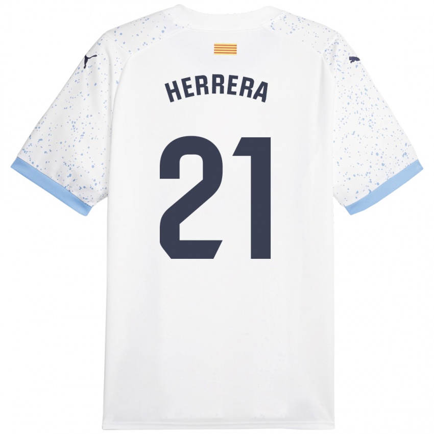 Kinderen Yangel Herrera #21 Wit Uitshirt Uittenue 2023/24 T-Shirt België