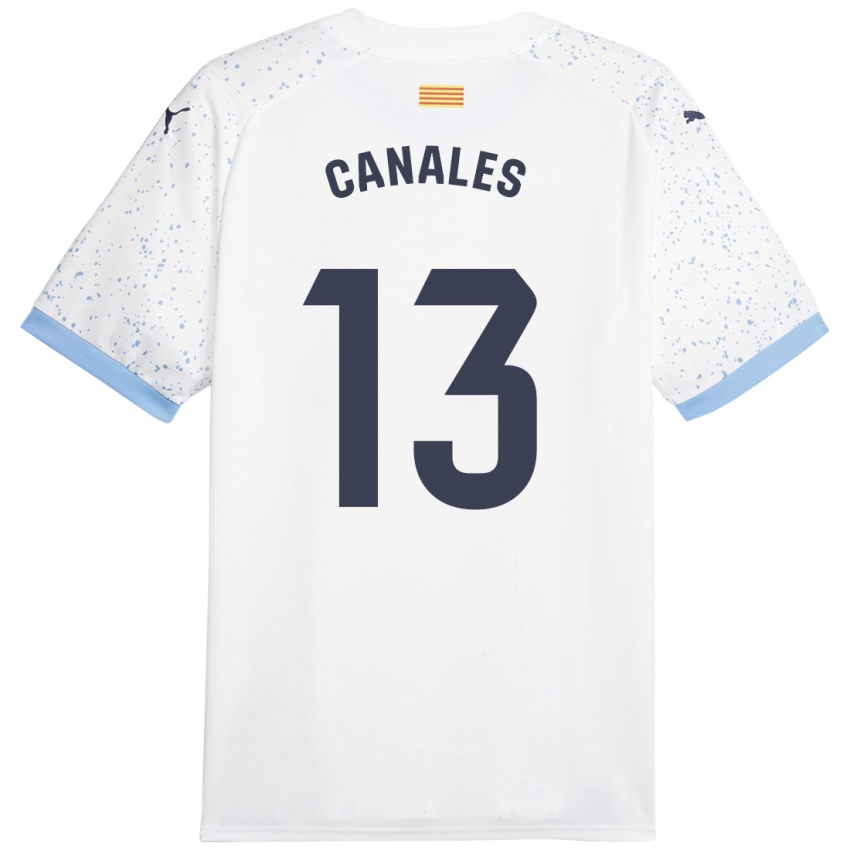 Kinderen Juanvi Canales #13 Wit Uitshirt Uittenue 2023/24 T-Shirt België