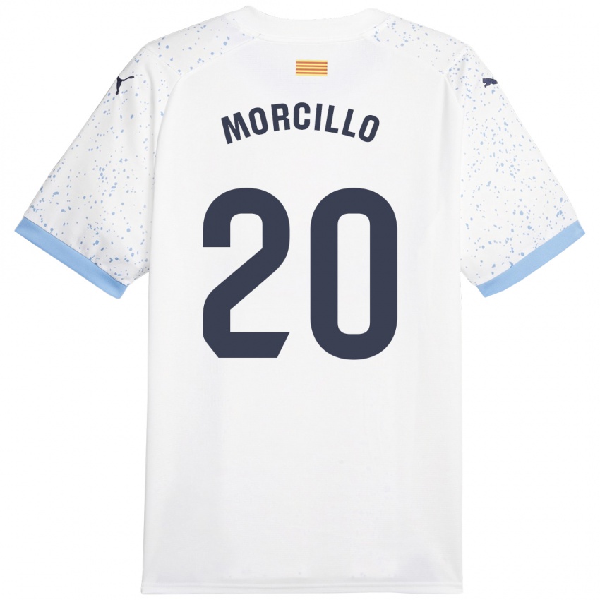 Kinderen Luis Morcillo #20 Wit Uitshirt Uittenue 2023/24 T-Shirt België