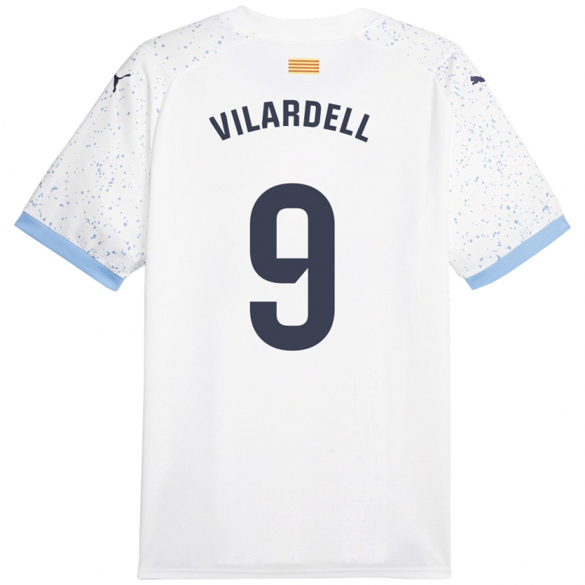 Kinderen Júlia Vilardell #9 Wit Uitshirt Uittenue 2023/24 T-Shirt België