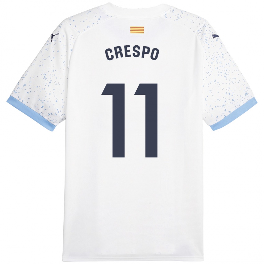 Kinderen Lydia Crespo #11 Wit Uitshirt Uittenue 2023/24 T-Shirt België