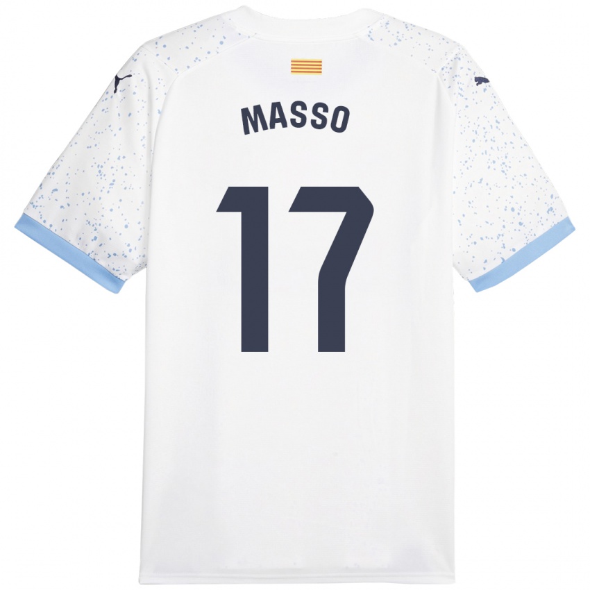 Kinderen Ainoa Massó #17 Wit Uitshirt Uittenue 2023/24 T-Shirt België