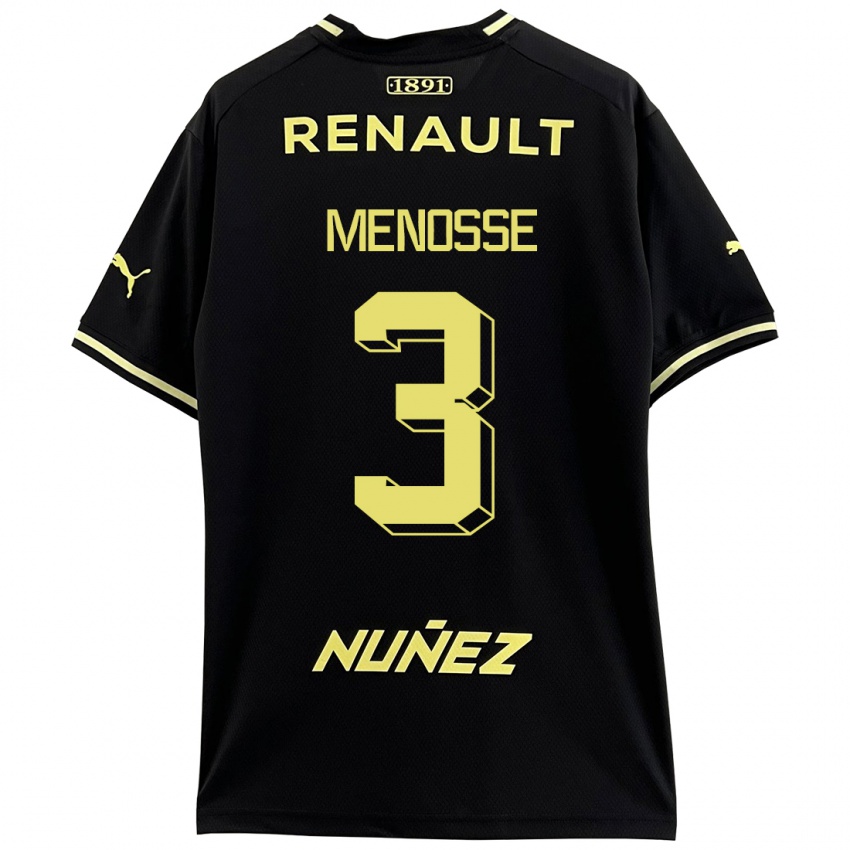 Enfant Maillot Hernán Menosse #3 Noir Tenues Extérieur 2023/24 T-Shirt Belgique