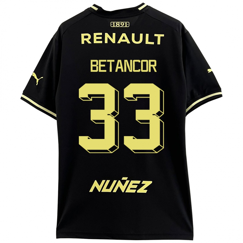 Enfant Maillot Bruno Betancor #33 Noir Tenues Extérieur 2023/24 T-Shirt Belgique