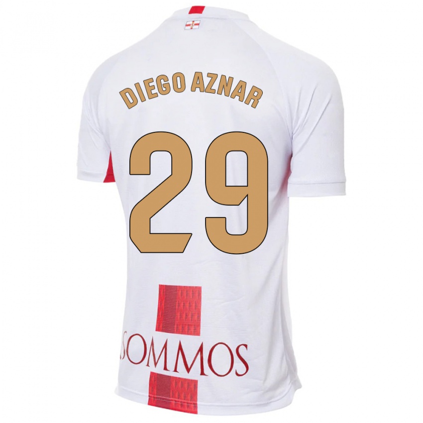 Kinderen Diego Aznar #29 Wit Uitshirt Uittenue 2023/24 T-Shirt België