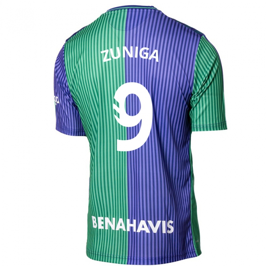 Kinderen Loren Zúñiga #9 Groen Blauw Uitshirt Uittenue 2023/24 T-Shirt België