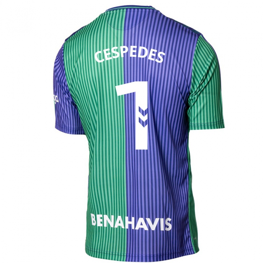 Kinderen Andrés Céspedes #1 Groen Blauw Uitshirt Uittenue 2023/24 T-Shirt België