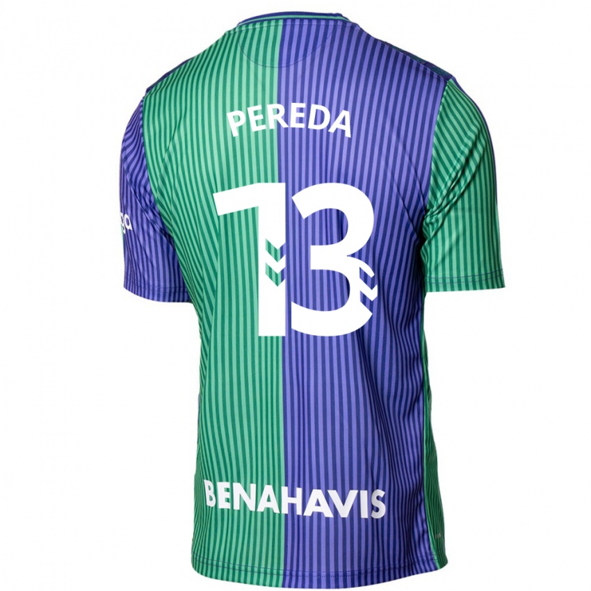 Kinderen Adrián Pereda #13 Groen Blauw Uitshirt Uittenue 2023/24 T-Shirt België