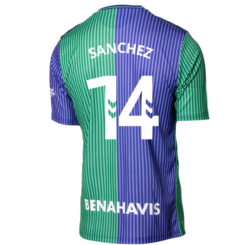 Kinderen Rubén Sánchez #14 Groen Blauw Uitshirt Uittenue 2023/24 T-Shirt België