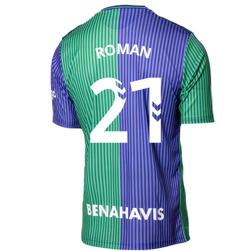 Kinderen Samu Román #21 Groen Blauw Uitshirt Uittenue 2023/24 T-Shirt België