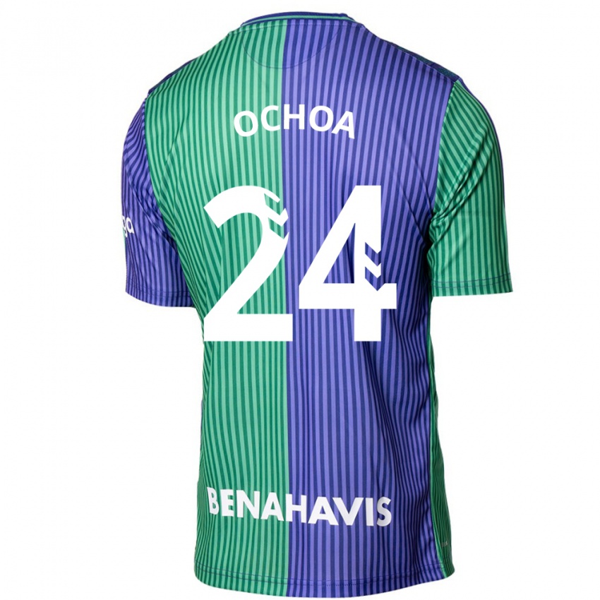 Kinderen Aarón Ochoa #24 Groen Blauw Uitshirt Uittenue 2023/24 T-Shirt België