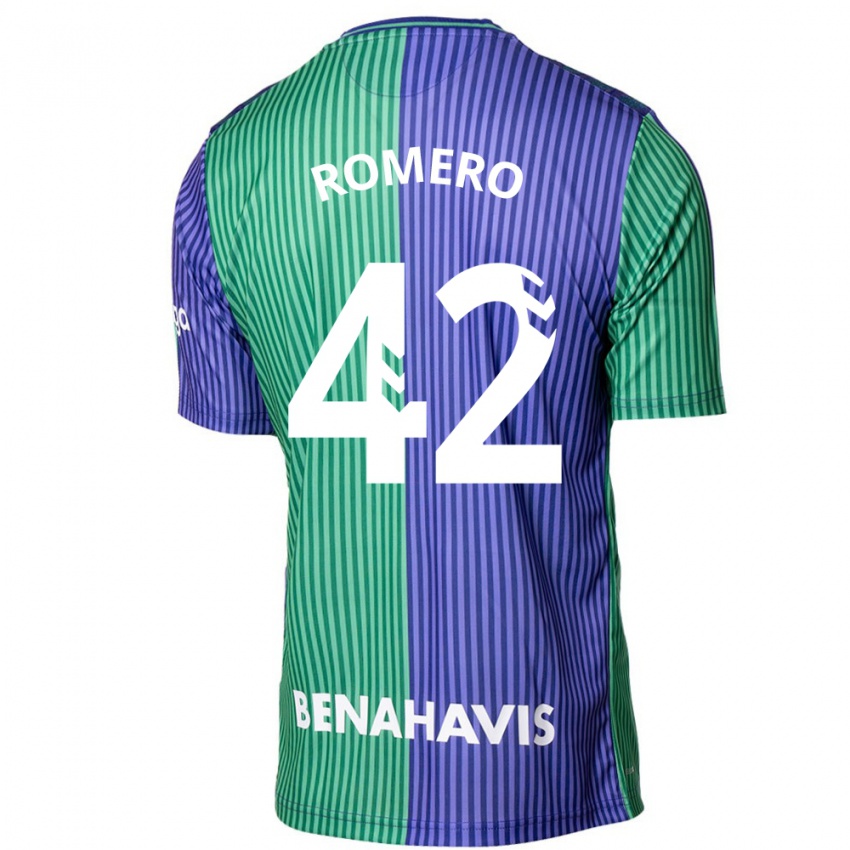 Kinderen Andrea Romero #42 Groen Blauw Uitshirt Uittenue 2023/24 T-Shirt België