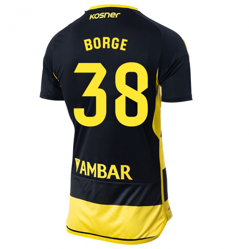Kinderen Andrés Borge #38 Zwart Geel Uitshirt Uittenue 2023/24 T-Shirt België