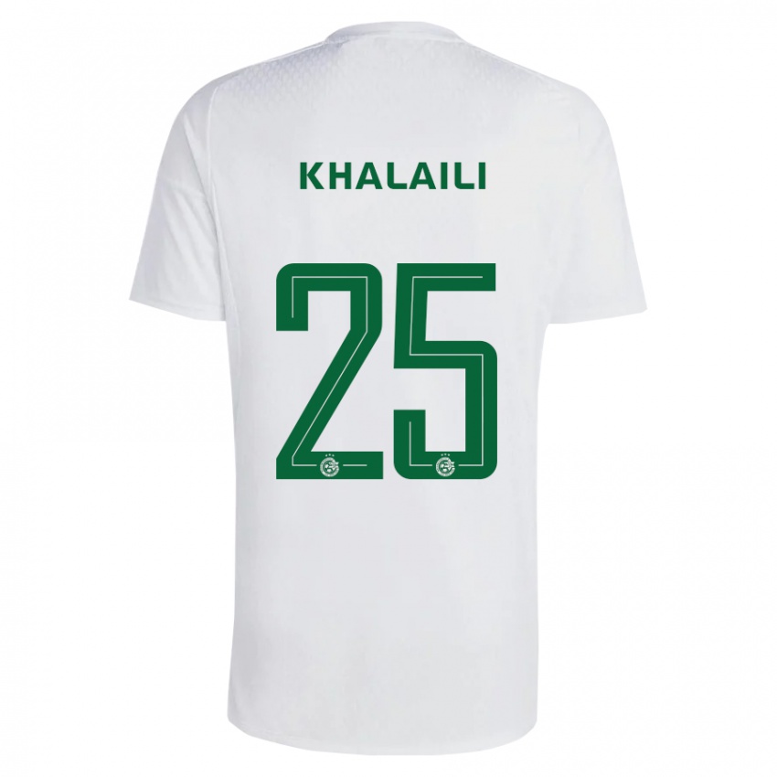 Kinderen Anan Khalaili #25 Groen Blauw Uitshirt Uittenue 2023/24 T-Shirt België