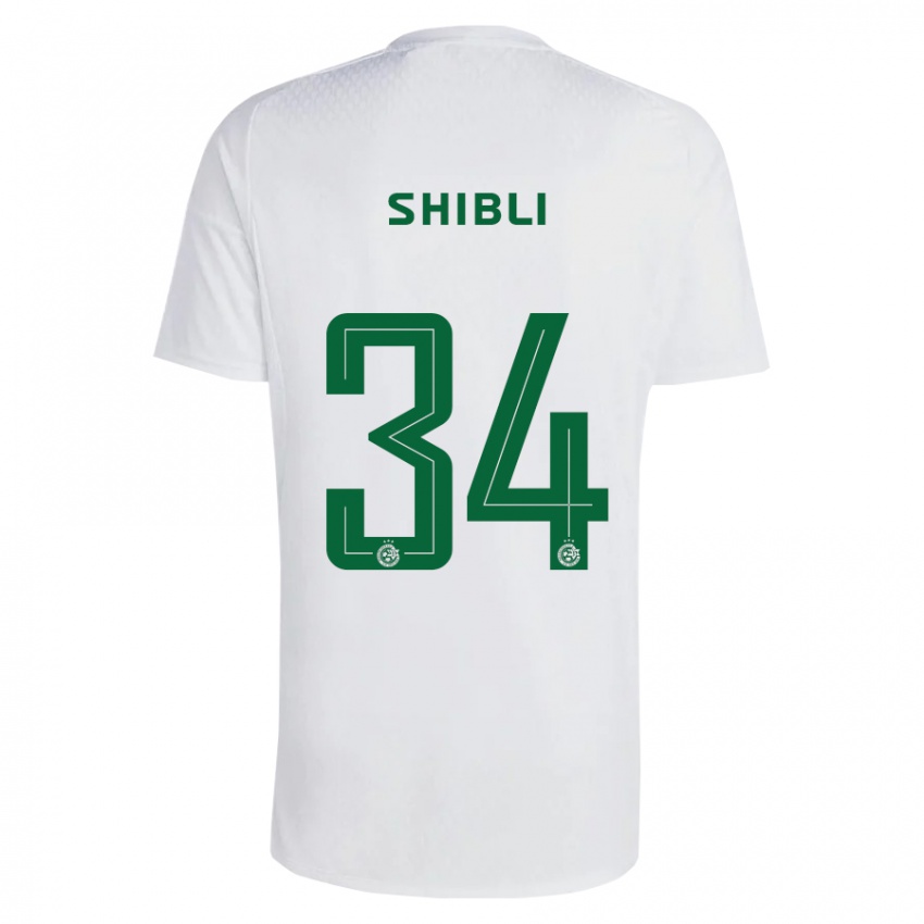 Kinderen Hamza Shibli #34 Groen Blauw Uitshirt Uittenue 2023/24 T-Shirt België