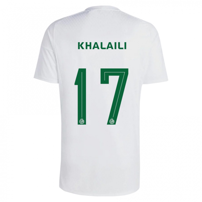 Kinderen Iyad Khalaili #17 Groen Blauw Uitshirt Uittenue 2023/24 T-Shirt België