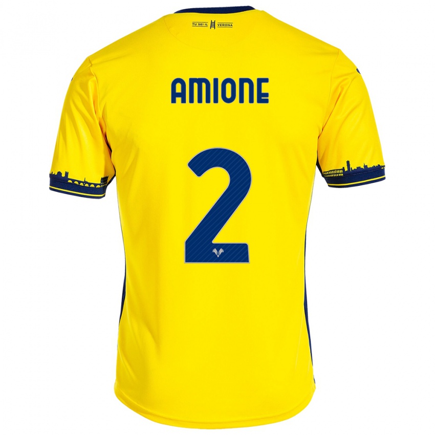 Kinderen Bruno Amione #2 Geel Uitshirt Uittenue 2023/24 T-Shirt België