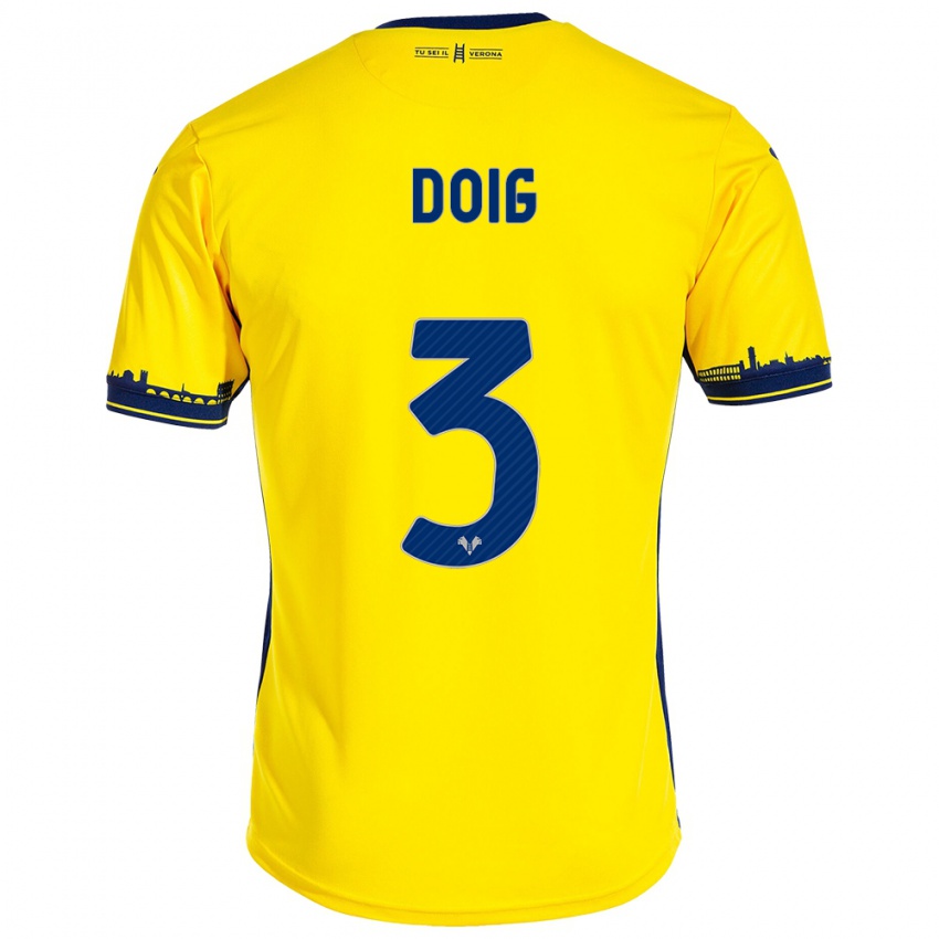 Kinderen Josh Doig #3 Geel Uitshirt Uittenue 2023/24 T-Shirt België