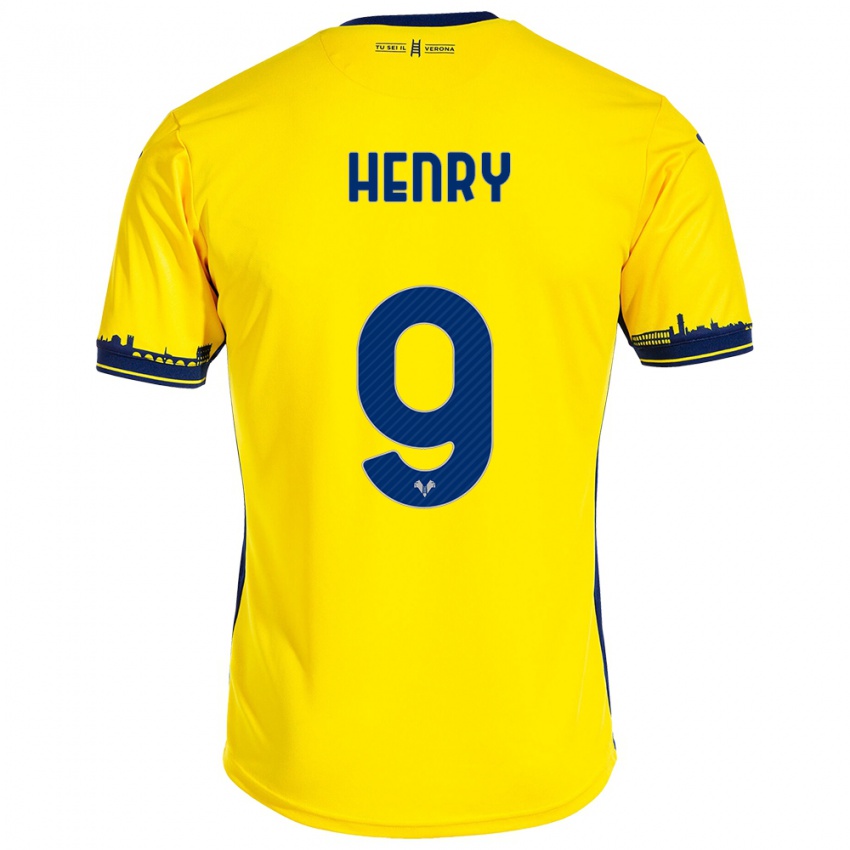 Kinderen Thomas Henry #9 Geel Uitshirt Uittenue 2023/24 T-Shirt België