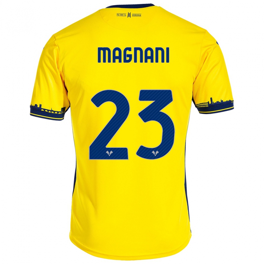 Kinderen Giangiacomo Magnani #23 Geel Uitshirt Uittenue 2023/24 T-Shirt België
