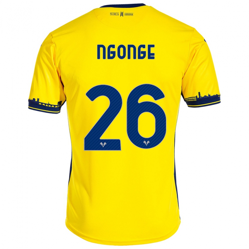 Kinderen Cyril Ngonge #26 Geel Uitshirt Uittenue 2023/24 T-Shirt België