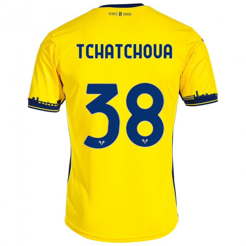 Kinderen Jackson Tchatchoua #38 Geel Uitshirt Uittenue 2023/24 T-Shirt België