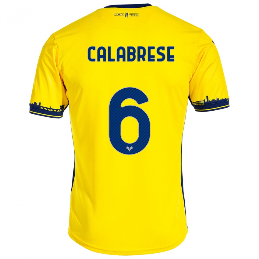 Kinderen Nicolò Calabrese #6 Geel Uitshirt Uittenue 2023/24 T-Shirt België