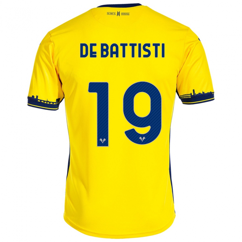 Kinderen Davide De Battisti #19 Geel Uitshirt Uittenue 2023/24 T-Shirt België