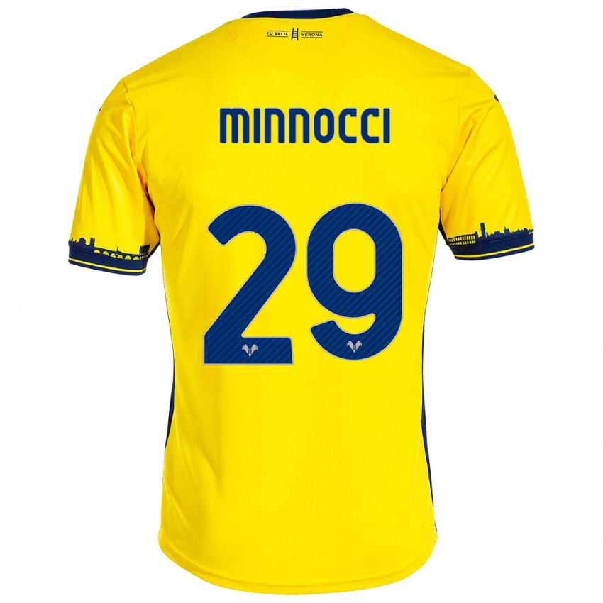 Kinderen Valerio Minnocci #29 Geel Uitshirt Uittenue 2023/24 T-Shirt België