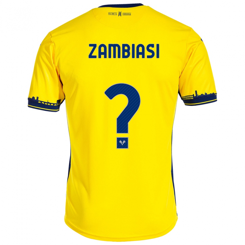 Kinderen Yonas Zambiasi #0 Geel Uitshirt Uittenue 2023/24 T-Shirt België