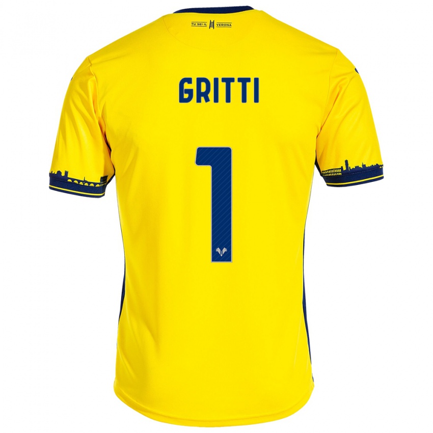 Kinderen Alessia Gritti #1 Geel Uitshirt Uittenue 2023/24 T-Shirt België