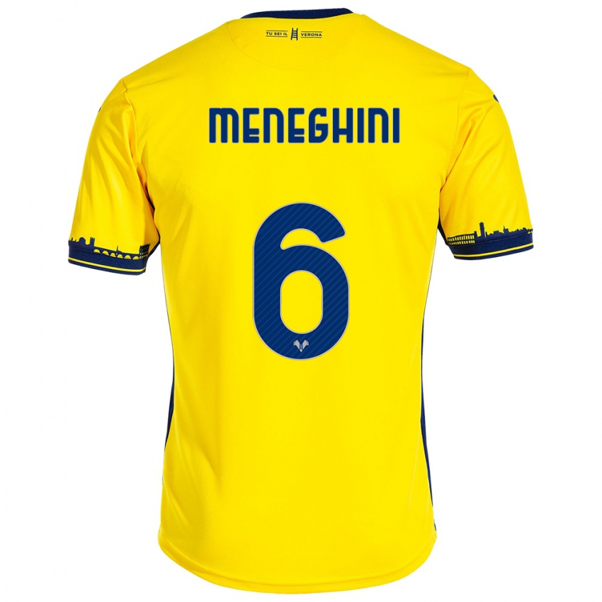 Kinderen Sofia Meneghini #6 Geel Uitshirt Uittenue 2023/24 T-Shirt België