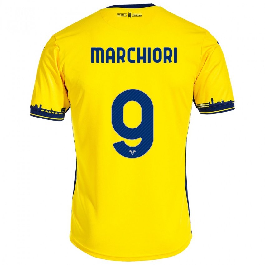 Kinderen Giorgia Marchiori #9 Geel Uitshirt Uittenue 2023/24 T-Shirt België