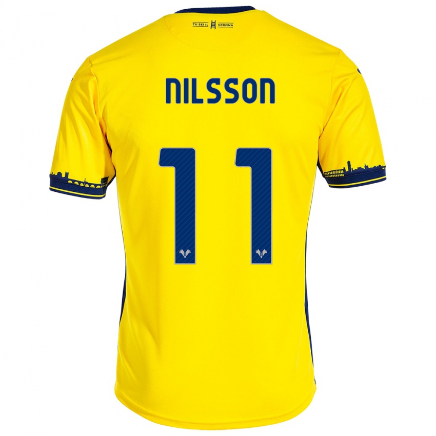 Kinderen Sara Nilsson #11 Geel Uitshirt Uittenue 2023/24 T-Shirt België