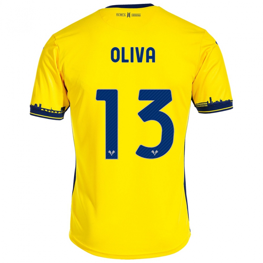 Kinderen Eleonora Oliva #13 Geel Uitshirt Uittenue 2023/24 T-Shirt België